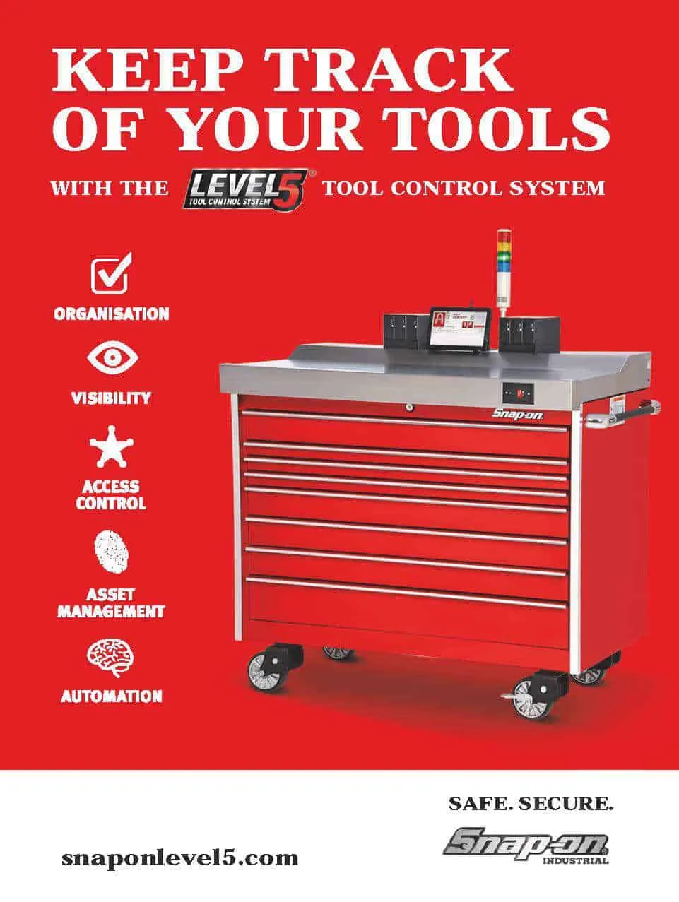 Snap ons Level 5™ asset management system is network ready